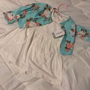 Carter’s short-sleeve dress with floral cardigan